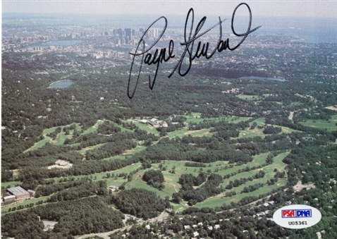 Payne Stewart Signed 5x7 Aerial Golf Course Photo